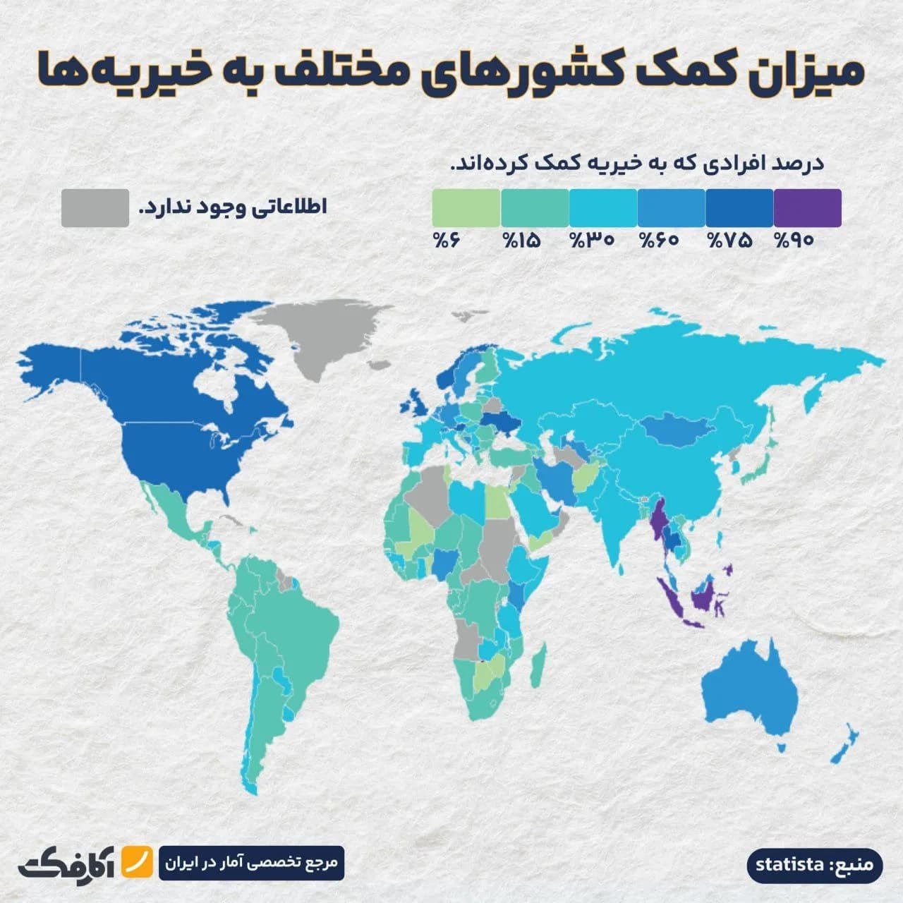 تصویر شاخص کدام کشورها بیشترین کمک را به خیریهها میکنند؟